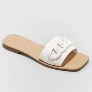 A New Day White Sandals Size 8